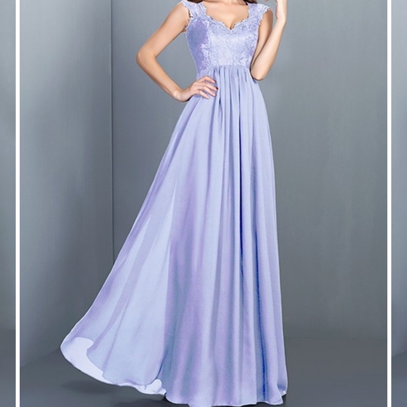 A-Line/Princess Scoop Lace Sleeveless Long Chiffon Bridesmaid Dresses